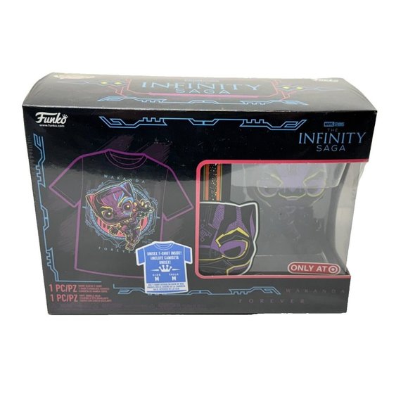 Funko POP! Tees Wakanda Forever The Infinity Saga Size M Tshirt & Black Panther - Picture 1 of 6